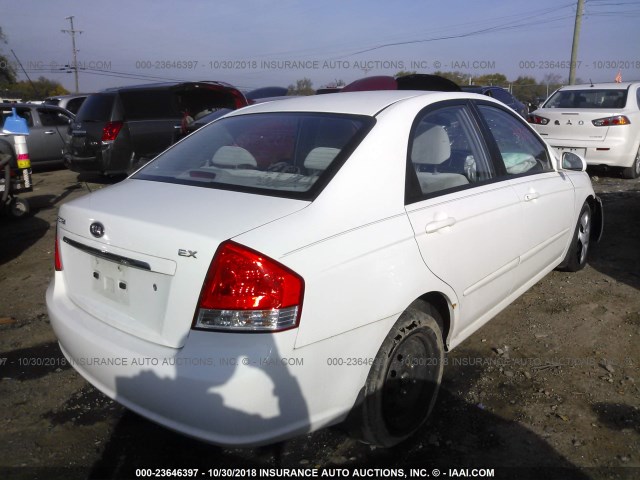 KNAFE121X75451275 - 2007 KIA SPECTRA EX/LX WHITE photo 4