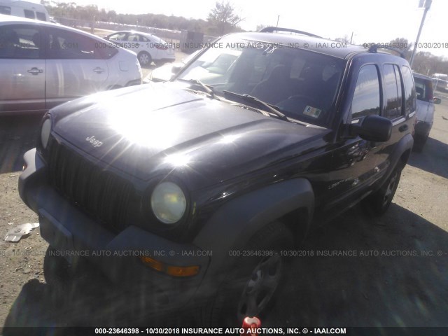 1J4GL48K82W309941 - 2002 JEEP LIBERTY SPORT BLACK photo 2