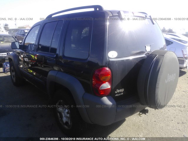 1J4GL48K82W309941 - 2002 JEEP LIBERTY SPORT BLACK photo 3