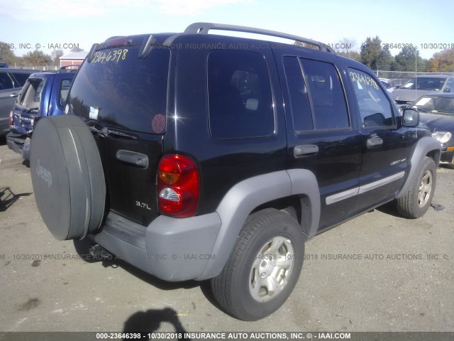 1J4GL48K82W309941 - 2002 JEEP LIBERTY SPORT BLACK photo 4