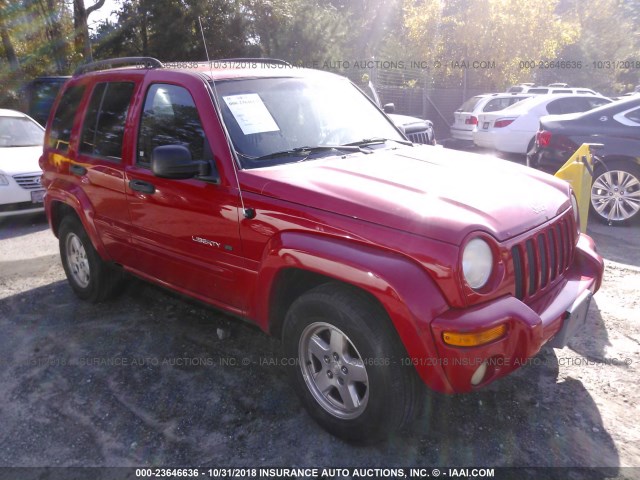 1J8GL58K32W309530 - 2002 JEEP LIBERTY LIMITED RED photo 1