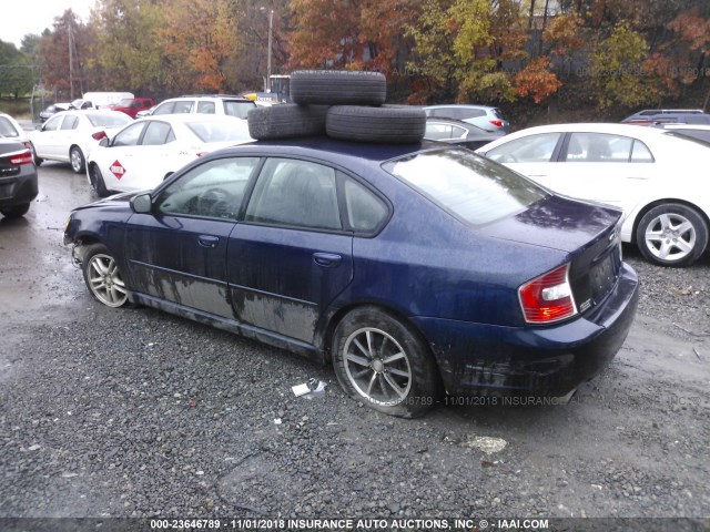 4S3BL616057221831 - 2005 SUBARU LEGACY 2.5I Dark Blue photo 3