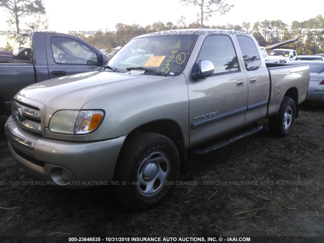 5TBRN34143S352554 - 2003 TOYOTA TUNDRA ACCESS CAB SR5 GOLD photo 2