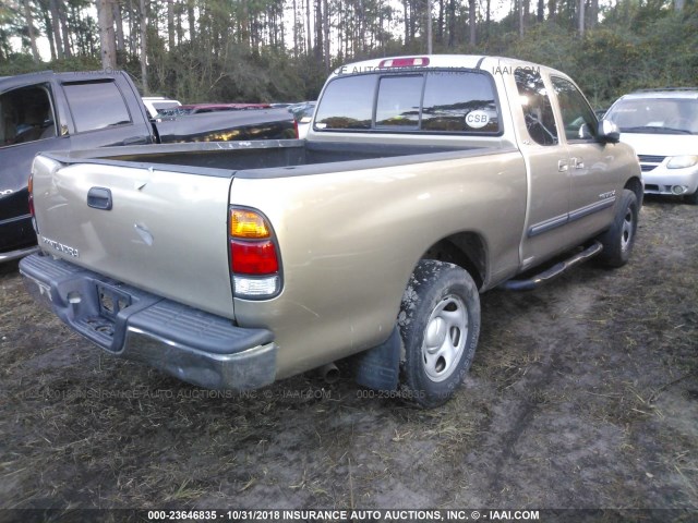 5TBRN34143S352554 - 2003 TOYOTA TUNDRA ACCESS CAB SR5 GOLD photo 4