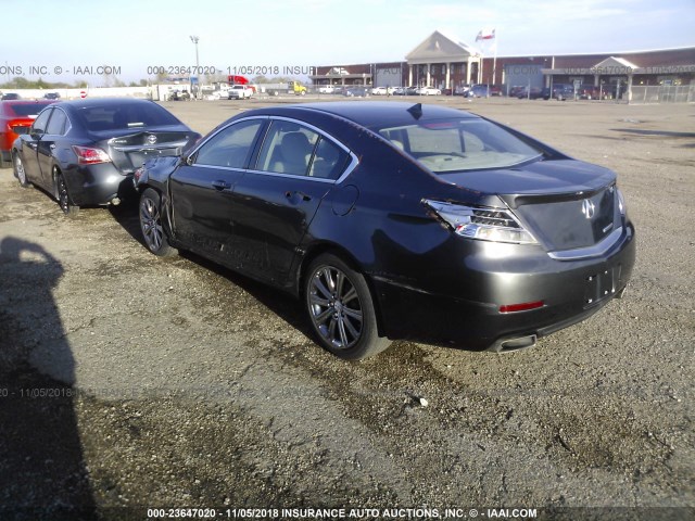 19UUA8F38EA007635 - 2014 ACURA TL SE GRAY photo 3