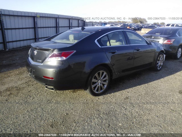 19UUA8F38EA007635 - 2014 ACURA TL SE GRAY photo 4