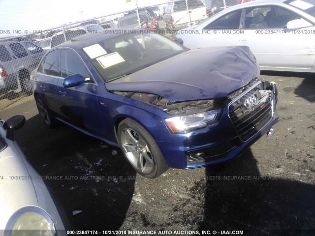 WAUEFAFL3EA076614 - 2014 AUDI A4 PREMIUM PLUS BLUE photo 1