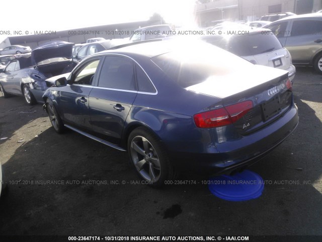 WAUEFAFL3EA076614 - 2014 AUDI A4 PREMIUM PLUS BLUE photo 3