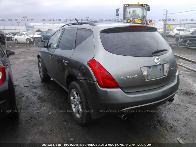 JN8AZ08W55W442221 - 2005 NISSAN MURANO SL/SE/S GRAY photo 3