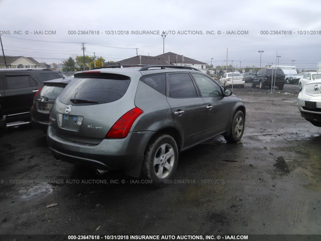 JN8AZ08W55W442221 - 2005 NISSAN MURANO SL/SE/S GRAY photo 4