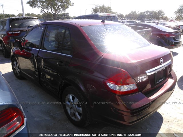 3N1BC11E08L460826 - 2008 NISSAN VERSA S/SL RED photo 3