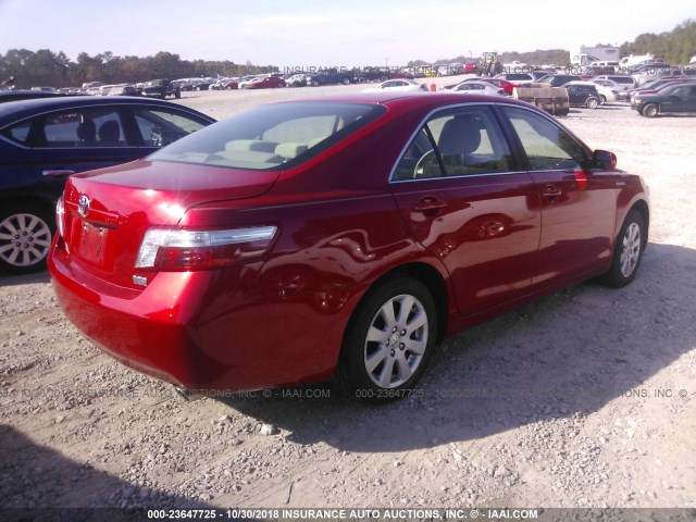 JTNBB46K773017529 - 2007 TOYOTA CAMRY NEW GENERAT HYBRID RED photo 4