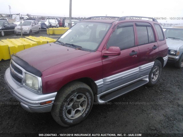 2CNBJ634316915422 - 2001 CHEVROLET TRACKER LT MAROON photo 2