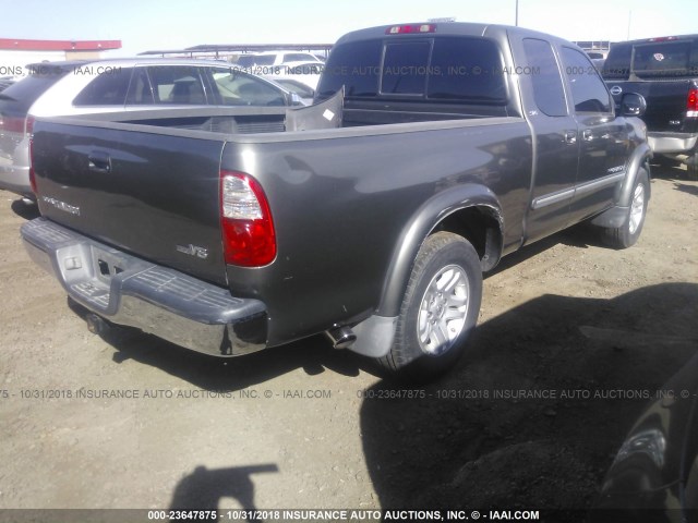 5TBRT341X5S461643 - 2005 TOYOTA TUNDRA ACCESS CAB SR5 GRAY photo 4