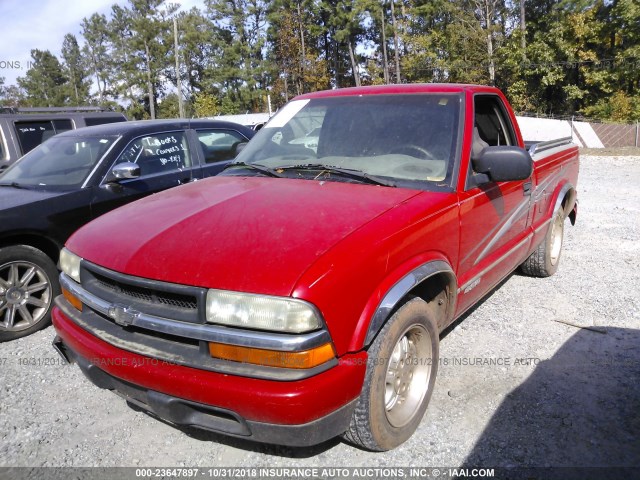 1GCCS14H438142029 - 2003 CHEVROLET S TRUCK S10 RED photo 2