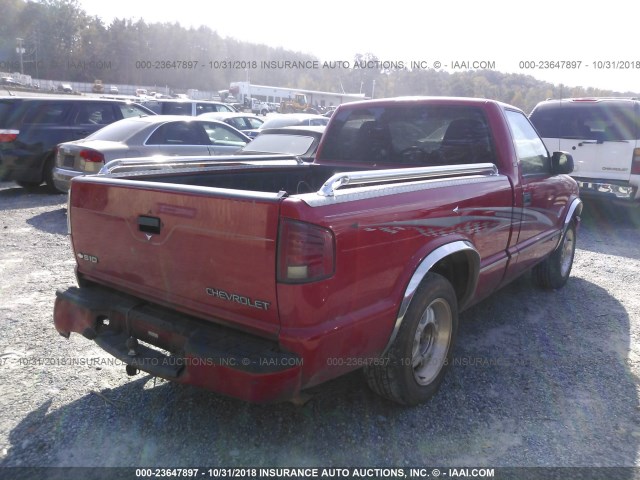 1GCCS14H438142029 - 2003 CHEVROLET S TRUCK S10 RED photo 4