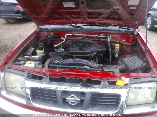 1N6DD26S3YC344780 - 2000 NISSAN FRONTIER KING CAB XE RED photo 10