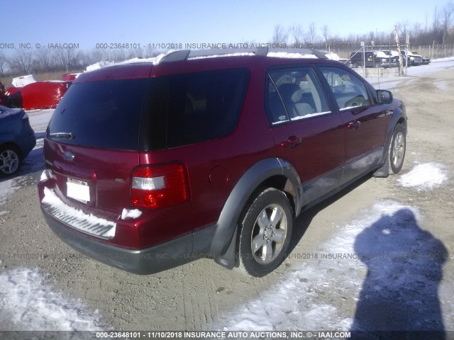 1FMDK02107GA01289 - 2007 FORD FREESTYLE SEL RED photo 4