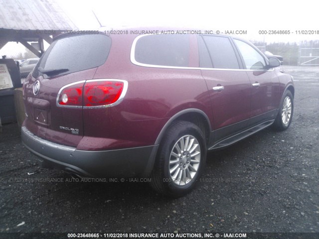 5GALVBED0AJ103552 - 2010 BUICK ENCLAVE CXL RED photo 4