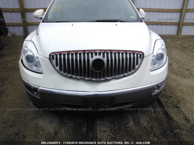 5GALVBED4AJ246830 - 2010 BUICK ENCLAVE CXL WHITE photo 6