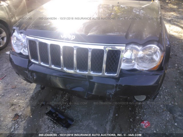 1J8HR68298C138589 - 2008 JEEP GRAND CHEROKEE OVERLAND BLACK photo 6