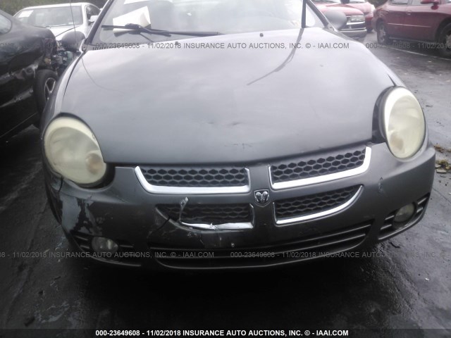 1B3ES56C05D124186 - 2005 DODGE NEON SXT GRAY photo 6