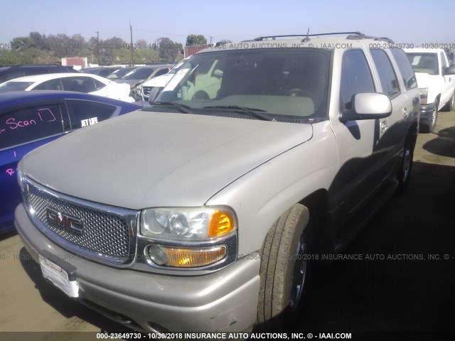 1GKEK63U15J202837 - 2005 GMC YUKON DENALI GRAY photo 2