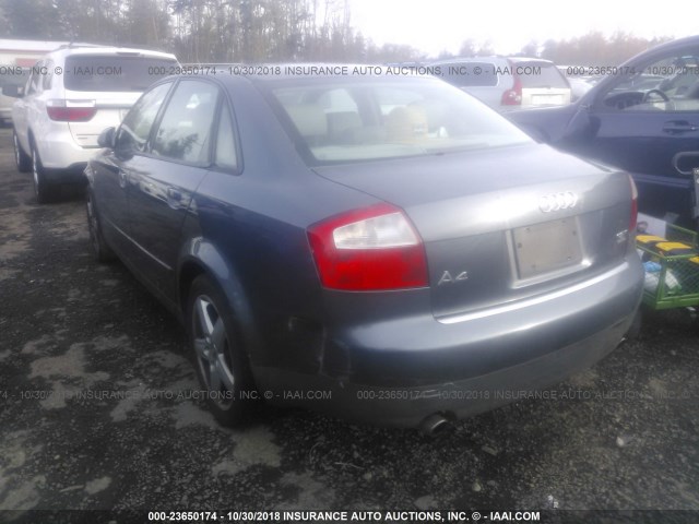 WAULC68E13A226096 - 2003 AUDI A4 1.8T QUATTRO GRAY photo 3