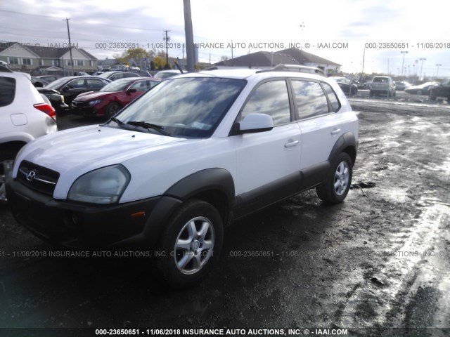 KM8JN72D65U069320 - 2005 HYUNDAI TUCSON GLS/LX WHITE photo 2