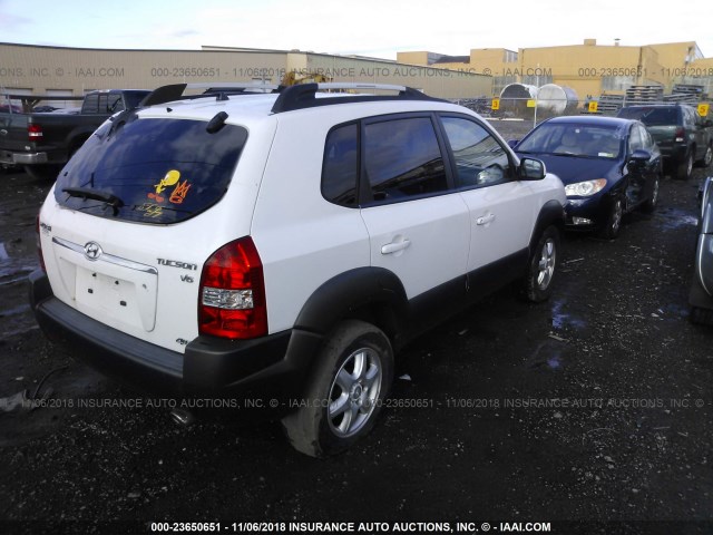 KM8JN72D65U069320 - 2005 HYUNDAI TUCSON GLS/LX WHITE photo 4