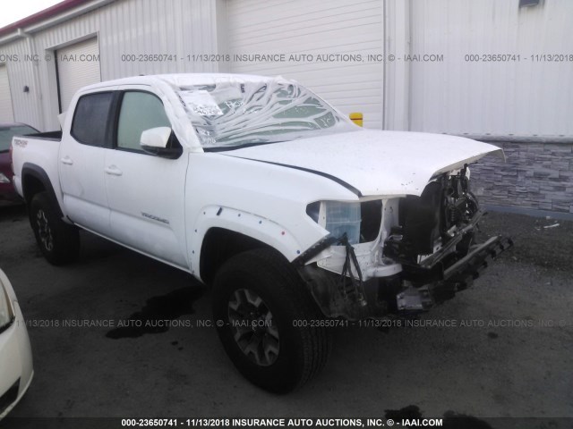 3TMCZ5AN9JM149273 - 2018 TOYOTA TACOMA DBL CAB/SR/TRDSPT/OR/PRO WHITE photo 1