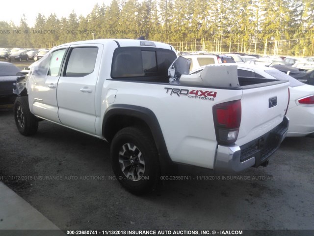 3TMCZ5AN9JM149273 - 2018 TOYOTA TACOMA DBL CAB/SR/TRDSPT/OR/PRO WHITE photo 3