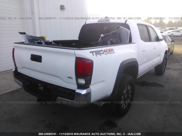 3TMCZ5AN9JM149273 - 2018 TOYOTA TACOMA DBL CAB/SR/TRDSPT/OR/PRO თეთრი ფოტო 4