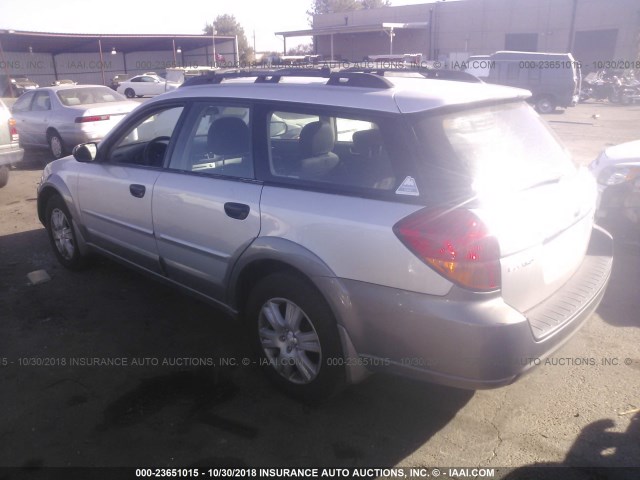 4S4BP61C257336890 - 2005 SUBARU LEGACY OUTBACK 2.5I SILVER photo 3