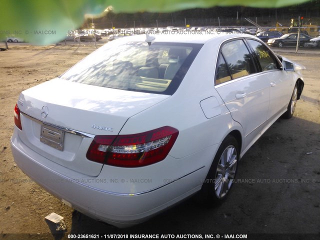 WDDHF8JBXCA603798 - 2012 MERCEDES-BENZ E 350 4MATIC WHITE photo 4