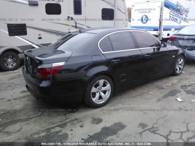 WBANE53587CY05228 - 2007 BMW 525 I BLACK photo 4