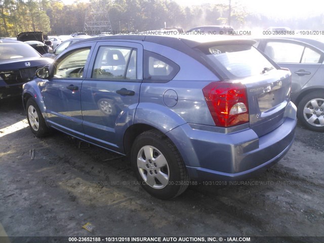 1B3HB28C47D194964 - 2007 DODGE CALIBER BLUE photo 3