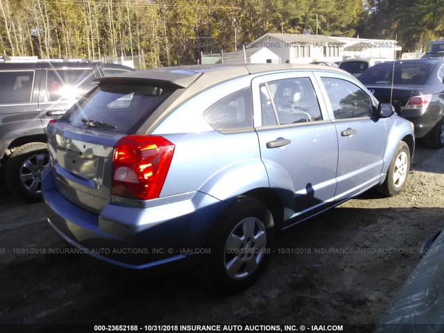 1B3HB28C47D194964 - 2007 DODGE CALIBER BLUE photo 4