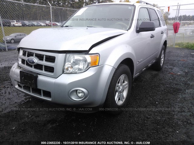 1FMCU59319KC20465 - 2009 FORD ESCAPE HYBRID SILVER photo 2