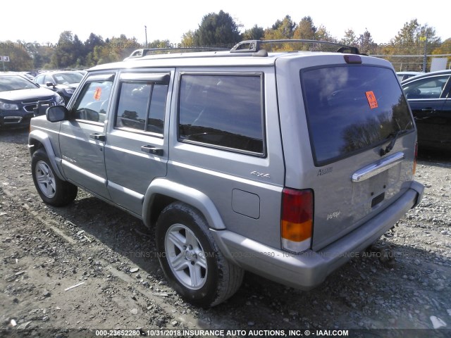 1J4FF68SXYL180254 - 2000 JEEP CHEROKEE LIMITED SILVER photo 3