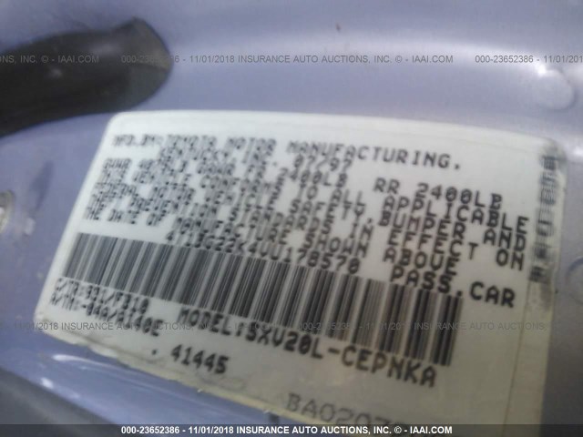 4T1BG22K4VU178570 - 1997 TOYOTA CAMRY CE/LE/XLE ლურჯი ფოტო 9