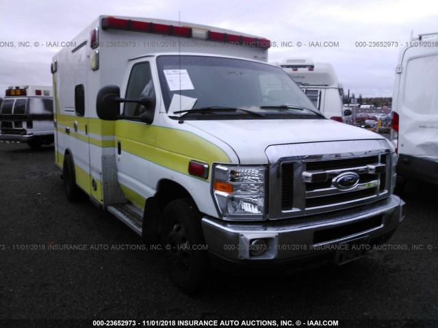 1FDWE35P38DA74158 - 2008 FORD ECONOLINE E350 SUPER DUTY CTWAY VAN WHITE photo 1