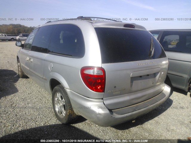 2B4GP74L82R615568 - 2002 DODGE GRAND CARAVAN EX SILVER photo 3