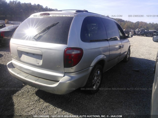 2B4GP74L82R615568 - 2002 DODGE GRAND CARAVAN EX SILVER photo 4