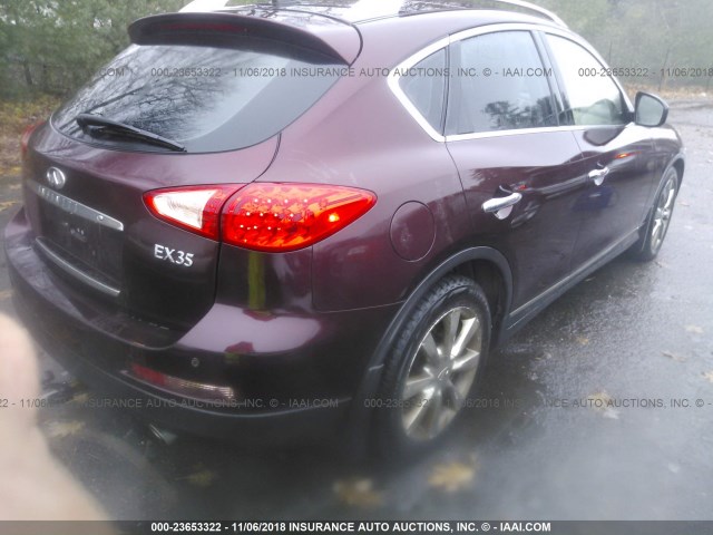 JN1AJ0HRXBM854612 - 2011 INFINITI EX35 JOURNEY MAROON photo 4