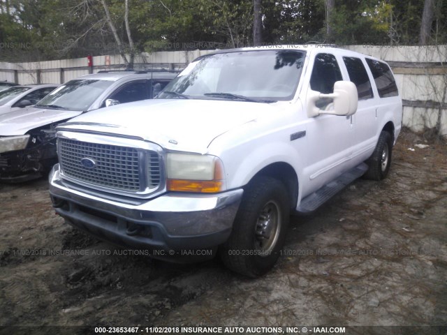 1FMNU40S9YEC18144 - 2000 FORD EXCURSION XLT WHITE photo 2