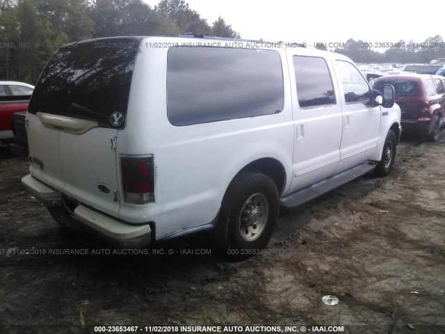 1FMNU40S9YEC18144 - 2000 FORD EXCURSION XLT WHITE photo 4