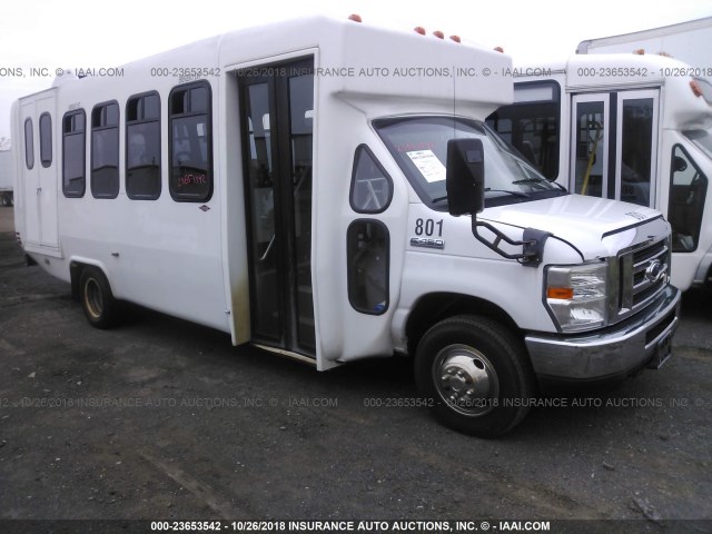 1FD4E45S88DB05194 - 2008 FORD ECONOLINE E450 SUPER DUTY CUTWY VAN WHITE photo 1