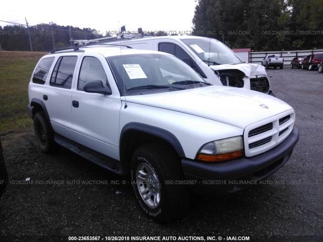 1D4HS38N63F502529 - 2003 DODGE DURANGO SPORT WHITE photo 1