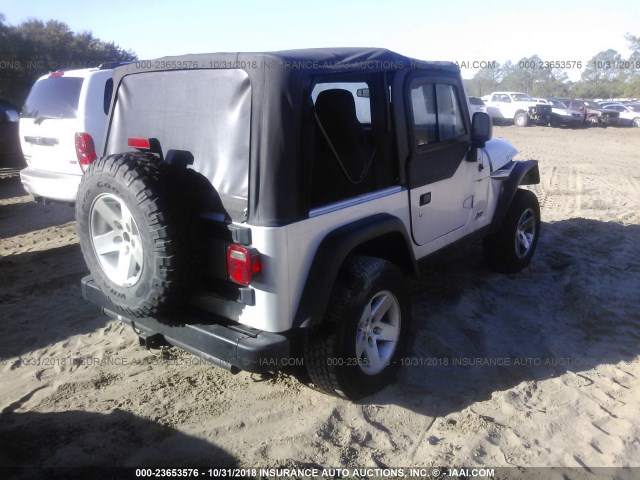 1J4FA69S36P724404 - 2006 JEEP WRANGLER / TJ RUBICON SILVER photo 4